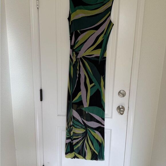 Donna Morgan Abstract Printed Mesh Midi Dress - Picture 7 of 8